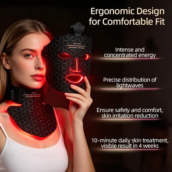 Foldable silicone LED face mask