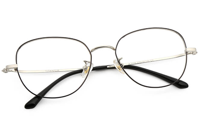 Glasseslit Claudie Titanium Rectangle Eyeglasses C5, Silver frame, view 3