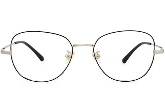 Glasseslit Claudie Titanium Rectangle Eyeglasses C5, Silver frame, view 4