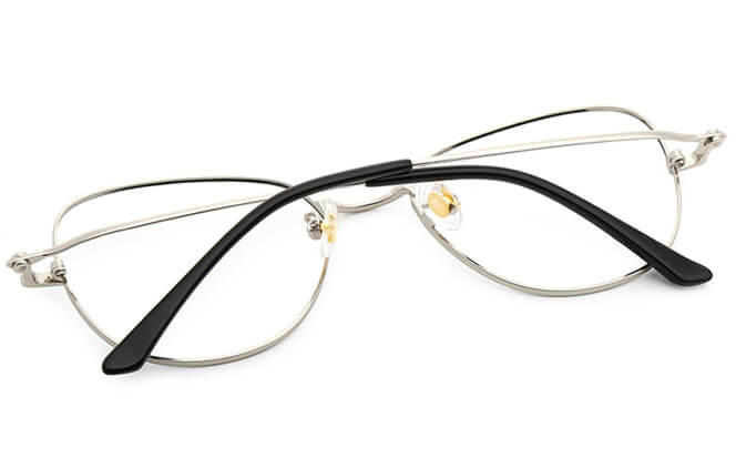 Glasseslit Claudie Titanium Rectangle Eyeglasses C5, Silver frame, view 6