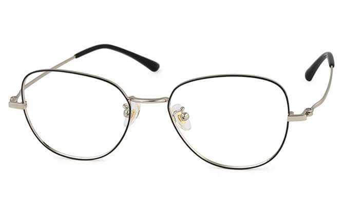Glasseslit Claudie Titanium Rectangle Eyeglasses C5, Silver frame