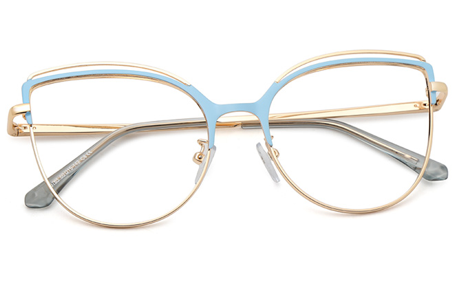 Glasseslit Britney Spring Hinge Cat Eye Eyeglasses C2, Blue frame, view 3