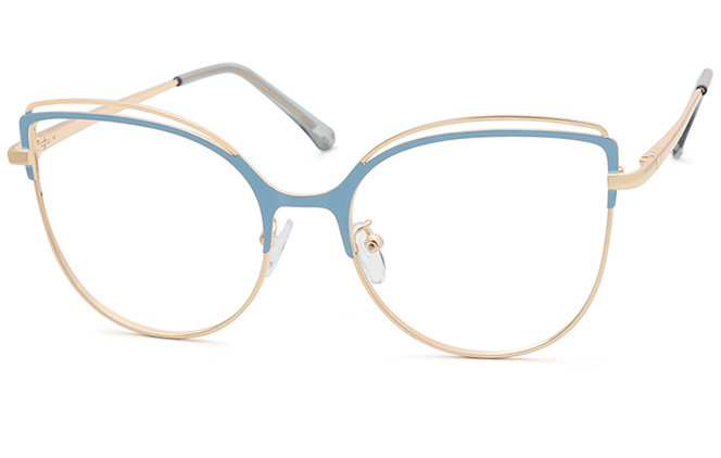 Glasseslit Britney Spring Hinge Cat Eye Eyeglasses C2, Blue frame