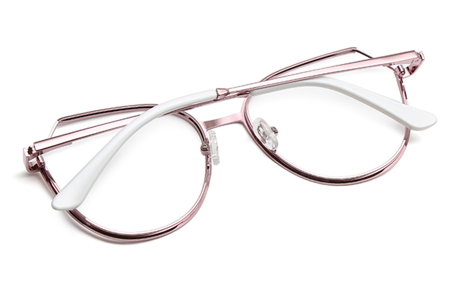 Glasseslit 100273 Cateye Spring Hinge Eyeglasses C4, Pink frame, view 3