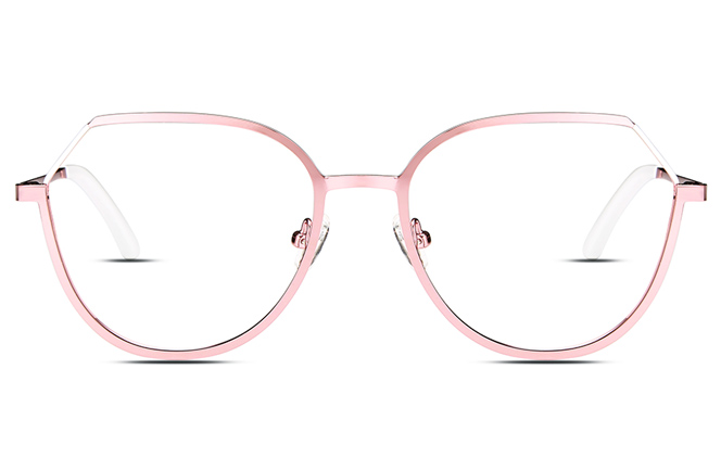 Glasseslit 100273 Cateye Spring Hinge Eyeglasses C4, Pink frame, view 4
