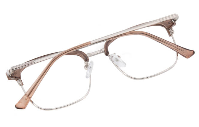 Glasseslit 100302 Browline Eyeglasses C6, Brown frame, view 3
