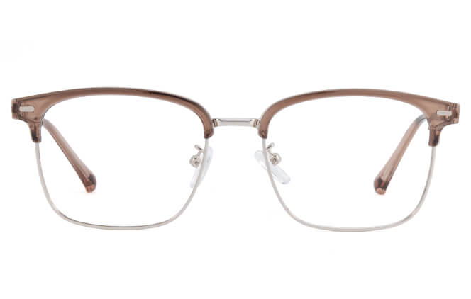 Glasseslit 100302 Browline Eyeglasses C6, Brown frame, view 4