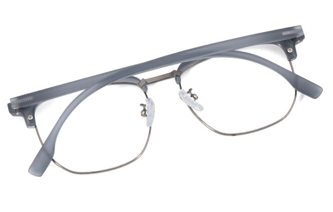 Glasseslit 100303 Browline Eyeglasses C4, Grey frame, view 3