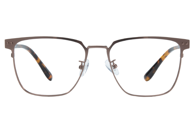 Glasseslit 100308 Browline Spring Hinge Eyeglasses C3, Brown frame, view 4