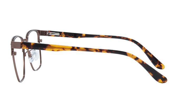 Glasseslit 100308 Browline Spring Hinge Eyeglasses C3, Brown frame, view 5
