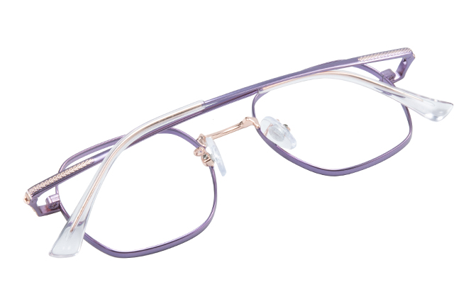 Glasseslit 100313 Geometric Eyeglasses C3, Purple frame, view 3