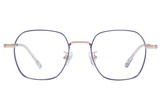 Glasseslit 100313 Geometric Eyeglasses C3, Purple frame, view 4