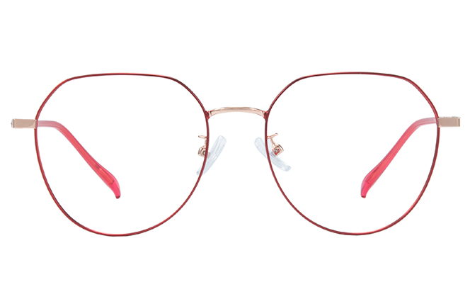 Glasseslit 100315 Geometric Eyeglasses C5, Red frame, view 4