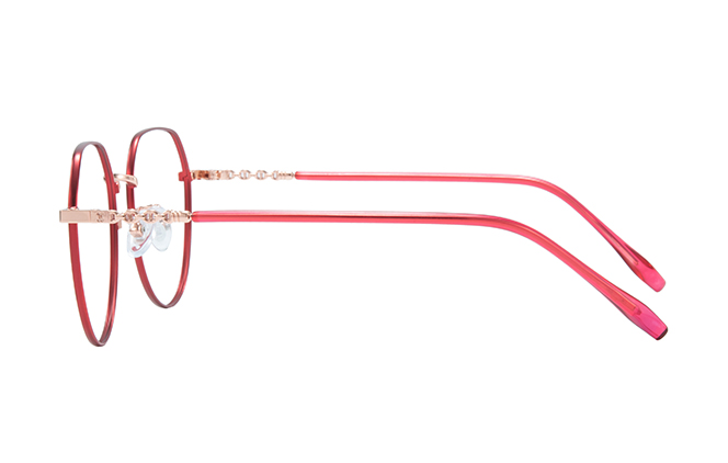 Glasseslit 100315 Geometric Eyeglasses C5, Red frame, view 5