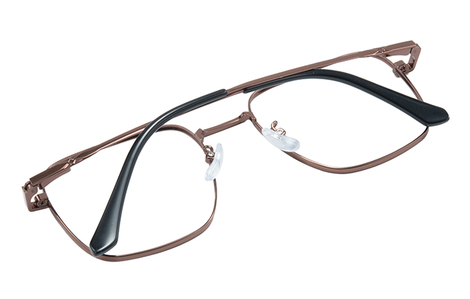 Glasseslit 100316 Square Spring Hinge Eyeglasses bronze, Bronze frame, view 3