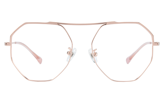 Glasseslit 100322 Geometric Eyeglasses C162, Rose Gold frame, view 4
