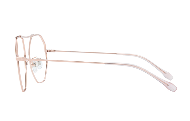 Glasseslit 100322 Geometric Eyeglasses C162, Rose Gold frame, view 5