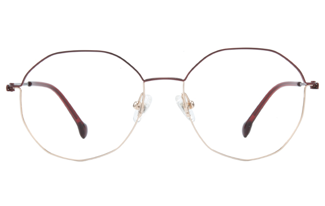 Glasseslit 100327 Geometric Eyeglasses C02, Red frame, view 4