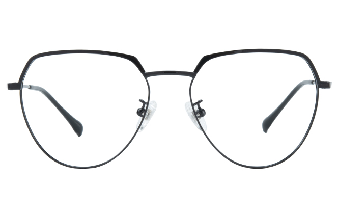 Glasseslit 100334 Geometric Eyeglasses C162, Black frame, view 4