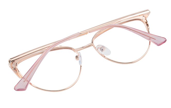 Glasseslit 100341 Cateye Spring Hinge Eyeglasses rosegold, Rose Gold frame, view 3