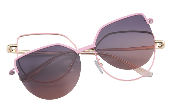Glasseslit 100343 Cateye Magnetic Clip on Eyeglasses purple, Purple frame, view 4