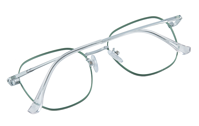 Glasseslit 100353 Geometric Eyeglasses C6, Silver frame, view 3