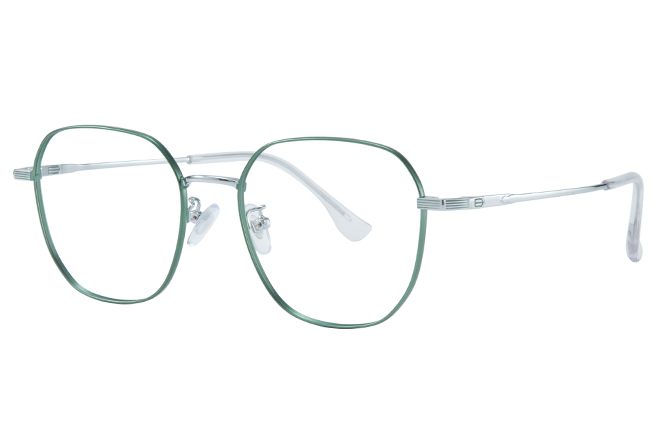 Glasseslit 100353 Geometric Eyeglasses C6, Silver frame