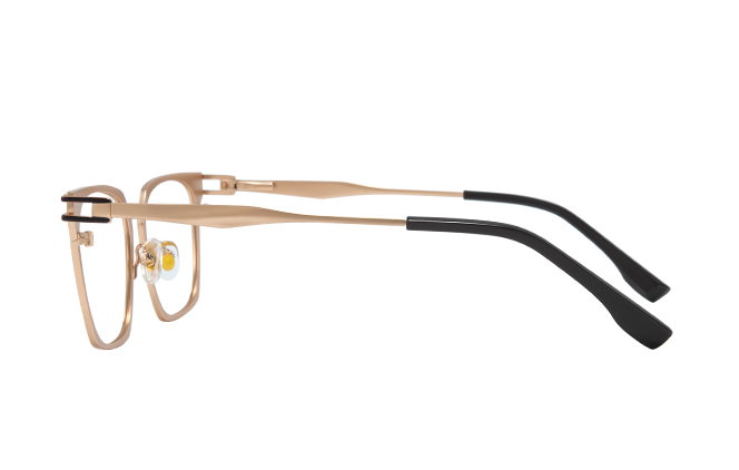 Glasseslit 100357 Rectangle Spring Hinge Eyeglasses C4, Gold frame, view 5