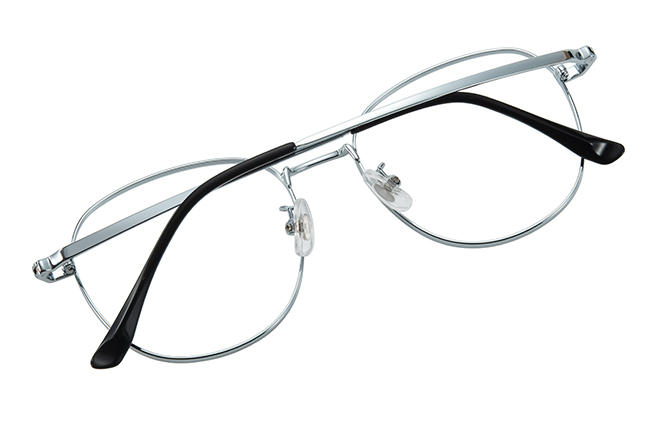 Glasseslit 100366 Round Titanium Eyeglasses C2, Silver frame, view 3