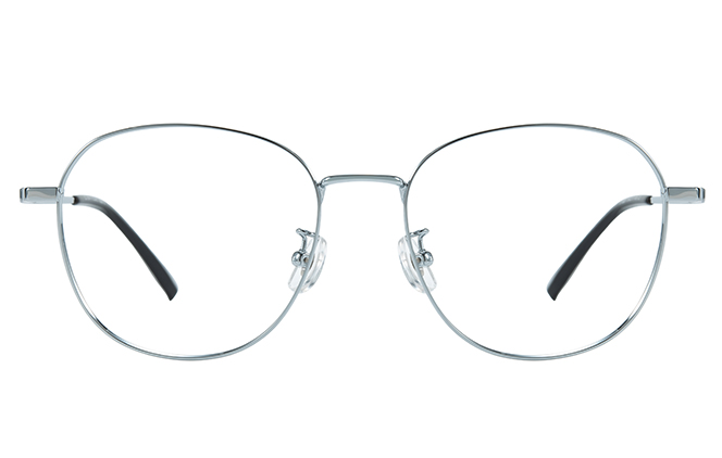 Glasseslit 100366 Round Titanium Eyeglasses C2, Silver frame, view 4
