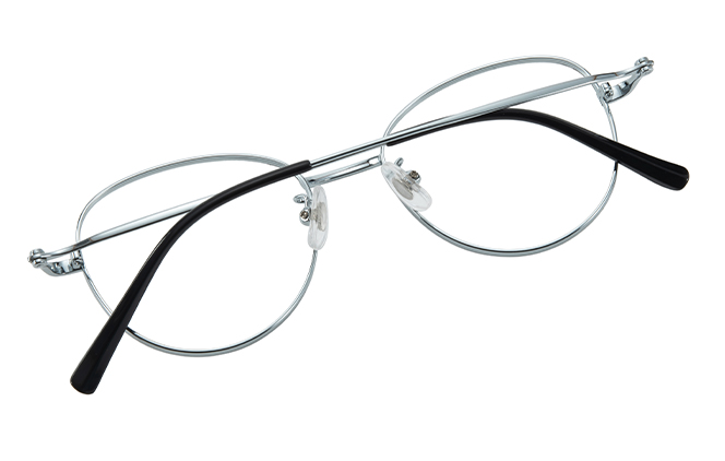 Glasseslit 100368 Cateye Titanium Eyeglasses C5, Silver frame, view 3
