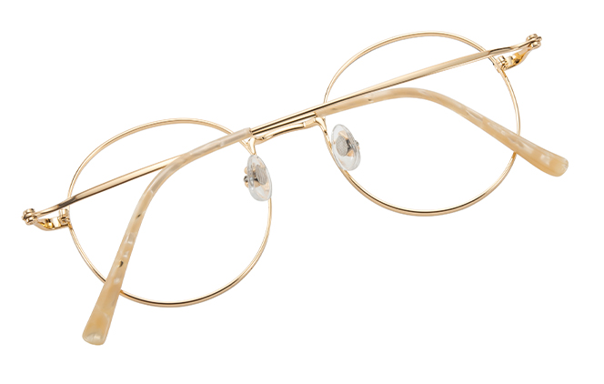 Glasseslit 100369 Round Titanium Eyeglasses C4, Gold frame, view 3