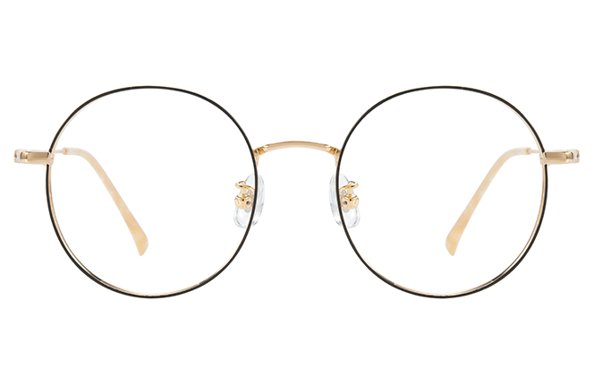 Glasseslit 100369 Round Titanium Eyeglasses C4, Gold frame, view 4