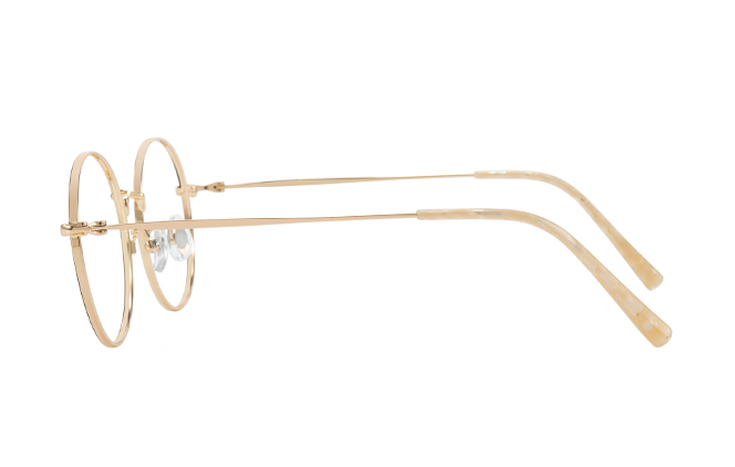Glasseslit 100369 Round Titanium Eyeglasses C4, Gold frame, view 5