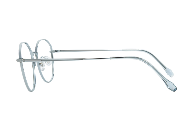 Glasseslit 100370 Geometric Titanium Eyeglasses C2, Silver frame, view 5