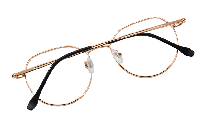 Glasseslit 100371 Geometric Titanium Eyeglasses C4, Rose Gold frame, view 3