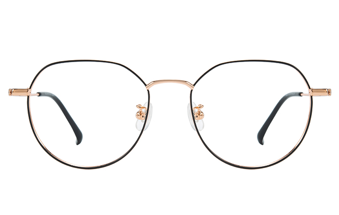 Glasseslit 100371 Geometric Titanium Eyeglasses C4, Rose Gold frame, view 4