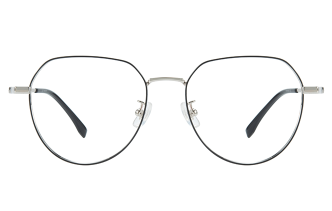 Glasseslit 100372 Geometric Titanium Eyeglasses C3, Black frame, view 4