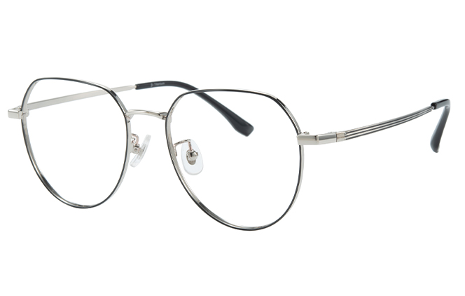 Glasseslit 100372 Geometric Titanium Eyeglasses C3, Black frame