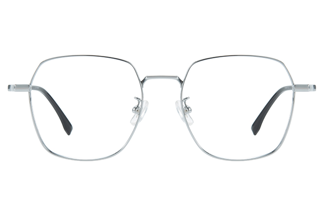 Glasseslit 100373 Geometric Titanium Eyeglasses C3, Silver frame, view 4