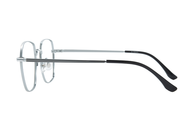 Glasseslit 100373 Geometric Titanium Eyeglasses C3, Silver frame, view 5