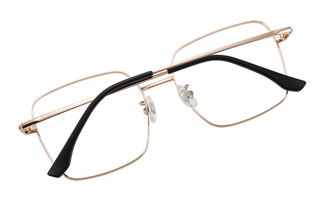 Glasseslit 100375 Square Titanium Eyeglasses C5, Gold frame, view 3