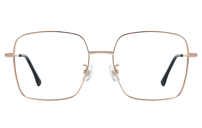 Glasseslit 100375 Square Titanium Eyeglasses C5, Gold frame, view 4