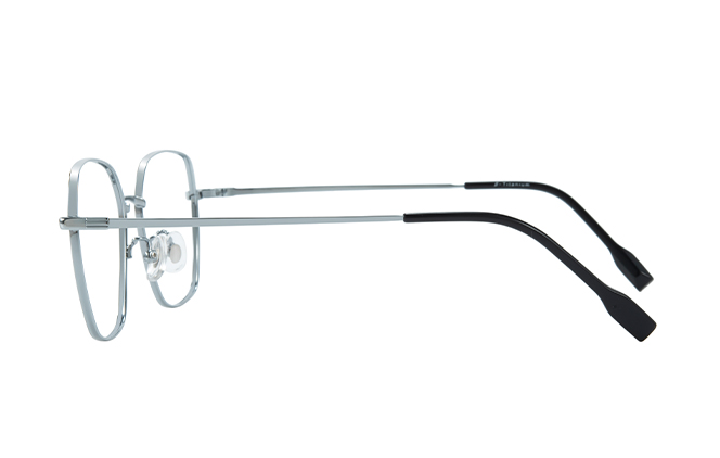 Glasseslit 100376 Geometric Titanium Eyeglasses C3, Silver frame, view 5