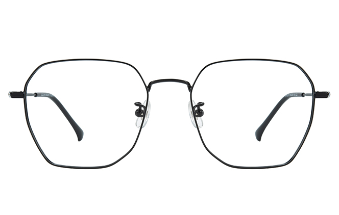 Glasseslit 100377 Geometric Titanium Eyeglasses C3, Black frame, view 4