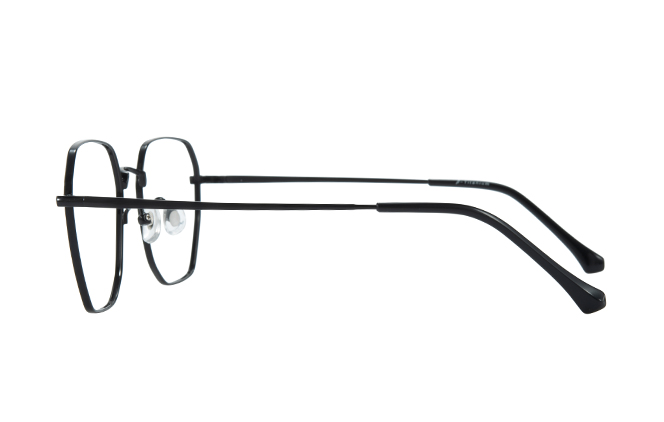Glasseslit 100377 Geometric Titanium Eyeglasses C3, Black frame, view 5