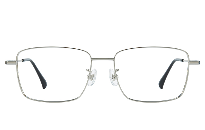 Glasseslit 100378 Rectangle Titanium Eyeglasses C3, Silver frame, view 4