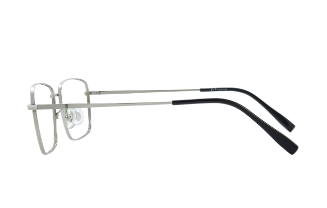 Glasseslit 100378 Rectangle Titanium Eyeglasses C3, Silver frame, view 5