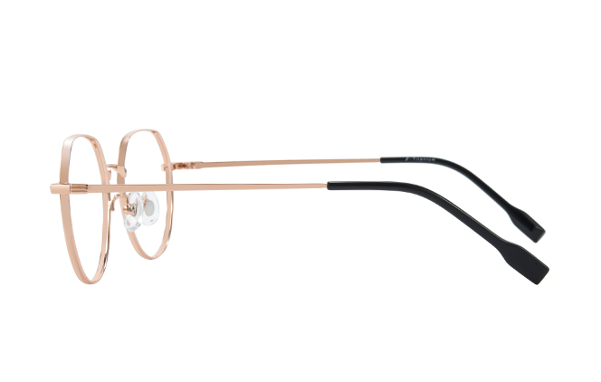 Glasseslit 100379 Geometric Titanium Eyeglasses C4, Rose Gold frame, view 5