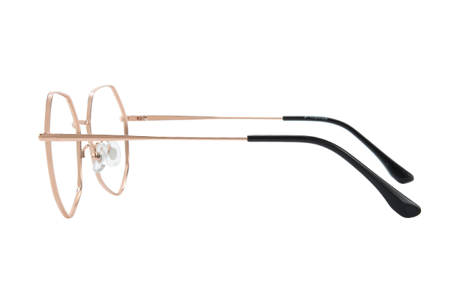 Glasseslit 100380 Geometric Titanium Eyeglasses C4, Rose Gold frame, view 5